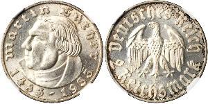 2 Reichsmark Troisième Reich (1933-1945) Argent Martin Luther