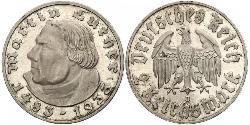 2 Reichsmark Germania nazista (1933-1945) Argento Martin Lutero