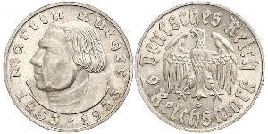 2 Reichsmark Germania nazista (1933-1945) Argento Martin Lutero
