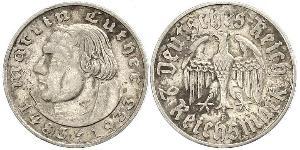 2 Reichsmark Germania nazista (1933-1945) Argento Martin Lutero