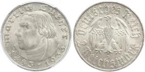 2 Reichsmark Germania nazista (1933-1945) Argento Martin Lutero