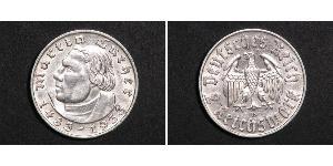 2 Reichsmark Germania nazista (1933-1945) Argento Martin Lutero