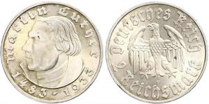 2 Reichsmark Germania nazista (1933-1945) Argento Martin Lutero