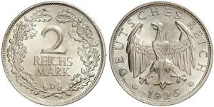 2 Reichsmark Repubblica di Weimar (1918-1933) Argento 