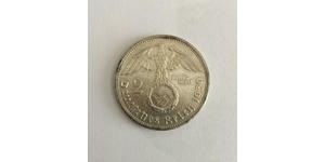 2 Reichsmark Alemania nazi (1933-1945) Plata Paul von Hindenburg
