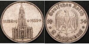 2 Reichsmark Alemania nazi (1933-1945) Plata 