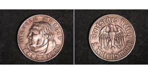 2 Reichsmark Alemania nazi (1933-1945) Plata Martín Lutero