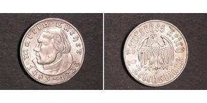 2 Reichsmark Alemania nazi (1933-1945) Plata Martín Lutero