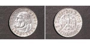 2 Reichsmark Alemania nazi (1933-1945) Plata Martín Lutero