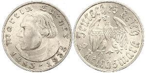 2 Reichsmark Alemania nazi (1933-1945) Plata Martín Lutero