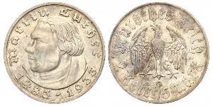 2 Reichsmark Alemania nazi (1933-1945) Plata Martín Lutero
