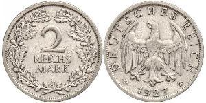 2 Reichsmark República de Weimar (1918-1933) Plata 