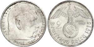 2 Reichsmark Deutsches Reich (1933-1945) Silber Paul von Hindenburg