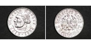 2 Reichsmark Deutsches Reich (1933-1945) Silber Martin Luther