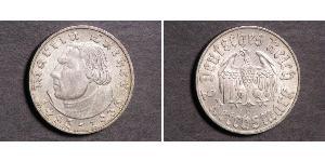 2 Reichsmark Deutsches Reich (1933-1945) Silber Martin Luther