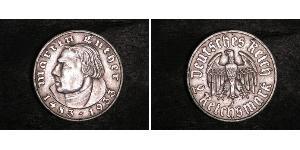 2 Reichsmark Deutsches Reich (1933-1945) Silber Martin Luther