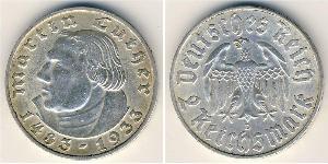 2 Reichsmark Deutsches Reich (1933-1945) Silber Martin Luther