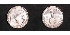 2 Reichsmark Deutsches Reich (1933-1945) Silber Paul von Hindenburg
