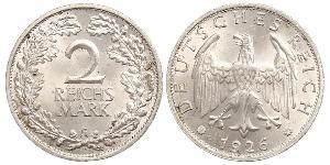2 Reichsmark Weimarer Republik (1918-1933) Silber 