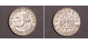 2 Reichsmark Nazi Germany (1933-1945) Silver Martin Luther
