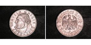 2 Reichsmark Nazi Germany (1933-1945) Silver Martin Luther