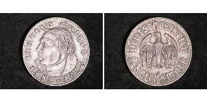 2 Reichsmark Nazi Germany (1933-1945) Silver Martin Luther