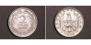 2 Reichsmark Weimar Republic (1918-1933) Silver 