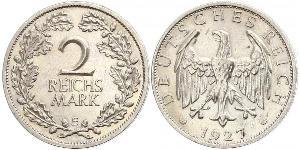 2 Reichsmark Weimar Republic (1918-1933) Silver 