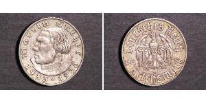 2 Reichsmark Третий рейх (1933-1945) Серебро Лютер, Мартин