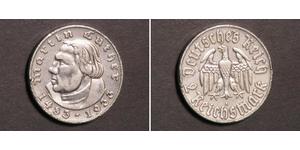 2 Reichsmark Третий рейх (1933-1945) Серебро Лютер, Мартин