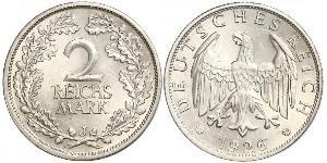 2 Reichsmark Веймарська республіка (1918-1933) Срібло 