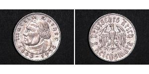 2 Reichsmark Третій рейх (1933-1945) Срібло Мартін Лютер