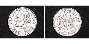 2 Reichsmark Третій рейх (1933-1945) Срібло Мартін Лютер