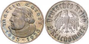 2 Reichsmark Третій рейх (1933-1945) Срібло Мартін Лютер
