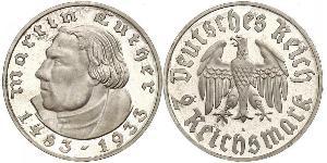 2 Reichsmark Третій рейх (1933-1945) Срібло Мартін Лютер