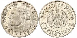 2 Reichsmark Третій рейх (1933-1945) Срібло Мартін Лютер