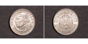 2 Reichsmark 納粹德國 (1933 - 1945) 銀 馬丁·路德