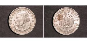 2 Reichsmark 納粹德國 (1933 - 1945) 銀 馬丁·路德