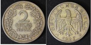2 Reichsmark 魏瑪共和國 (1919 - 1933) 銀 