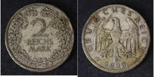 2 Reichsmark 魏瑪共和國 (1919 - 1933) 銀 
