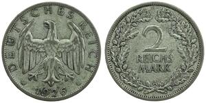 2 Reichsmark 魏瑪共和國 (1919 - 1933) 銀 
