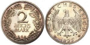 2 Reichsmark 魏瑪共和國 (1919 - 1933) 銀 