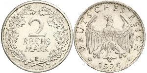 2 Reichsmark 魏瑪共和國 (1919 - 1933) 銀 