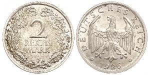2 Reichsmark 魏瑪共和國 (1919 - 1933) 銀 