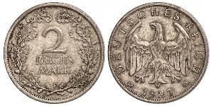 2 Reichsmark 魏瑪共和國 (1919 - 1933) 銀 