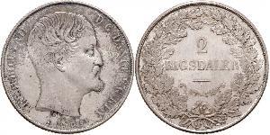 2 Rigisdaler Dänemark Silber Friedrich VII. von Dänemark (1808-1863)