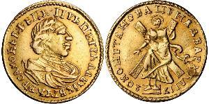 2 Rublo Impero russo (1720-1917) Oro Pietro I di Russia(1672-1725)