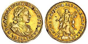 2 Rublo Impero russo (1720-1917) Oro Pietro I di Russia(1672-1725)