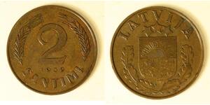 2 Santims Letonia Bronce 