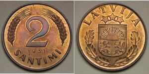 2 Santims Letonia Bronce 